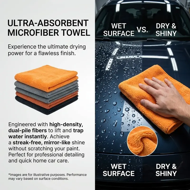 40X40cm Microfiber Towels Car Care Washing Thicken Towel Car Detailing Drying Cl