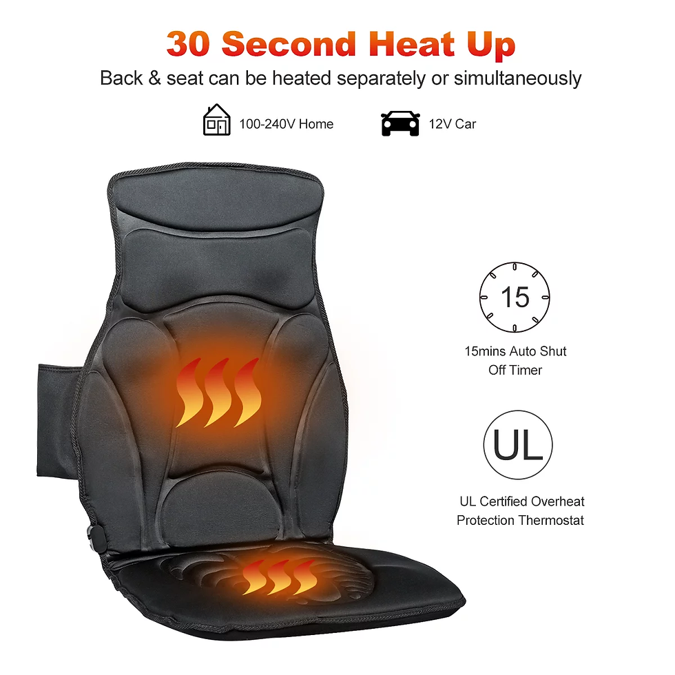 Thumbnail: Vibration Massage Seat Cushion Car 10 Vibration Motors Seat Back Massager