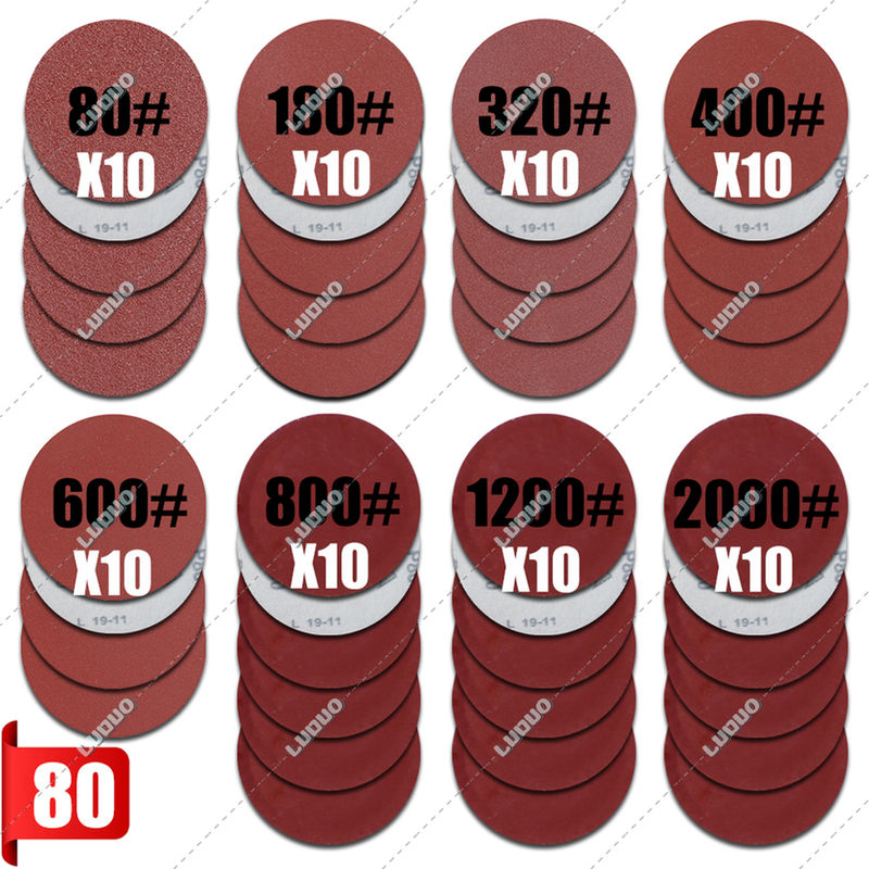 Thumbnail: 80/83PCS Grinding Sandpaper Set With Sanding Disc Hook & Loop Dry Polish Sand Pa
