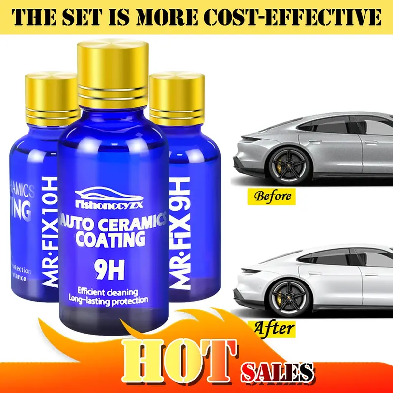 Thumbnail: 3PCS Ceramic Coating Polishing Wax Super Hydrophobic Paint Care Durability Anti-