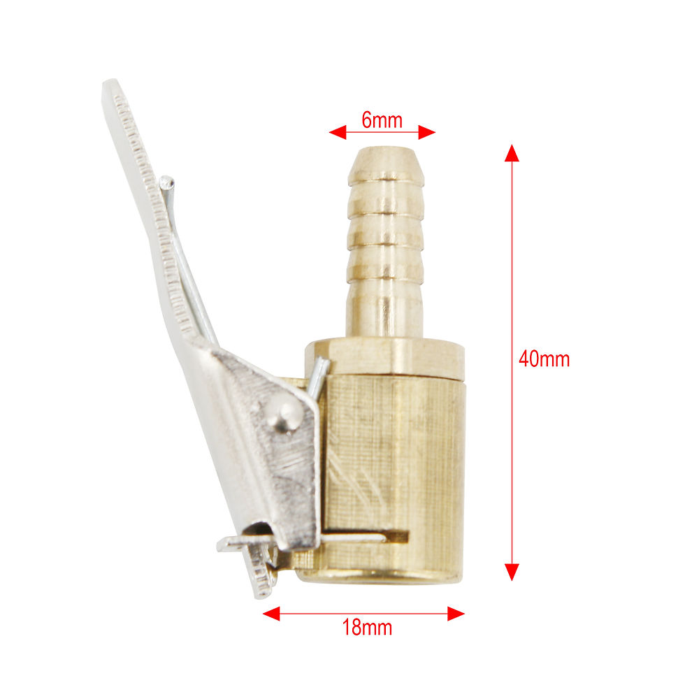 Thumbnail: 1 Pcs Car Auto Brass 6mm 8mm Tyre Wheel Tire Air Chuck Inflator Pump Valve Clip