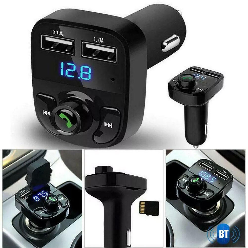 Thumbnail: Wireless Bluetooth FM Transmitter & MP3 Player With Hands-Free Calling Radio Rec