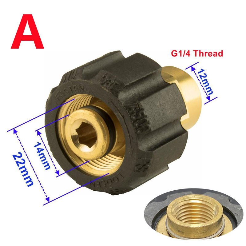 Thumbnail: M22 14MM Swivel Quick Connect To 1/4" 3/8" M22 G1/4 Fitting Kit Connectors 4500