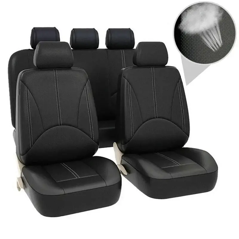 Thumbnail: Car Seat Cover Breathable PU Leather Full Surrounded Seat Protector Universal Ve