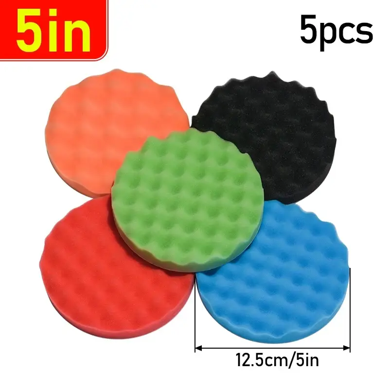 Thumbnail: 5Pcs 150/180mm Car Polishing Pads 5/6/7inch Sponge Polisher Clean Waxing Tool Au
