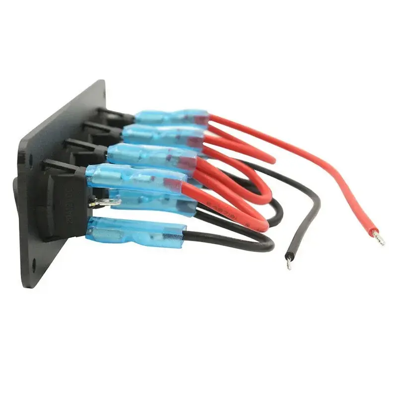 Thumbnail: 12V 1-4 Gang Universal Toggle Switch Panel USB Car Boat Marine RV Truck Blue LED
