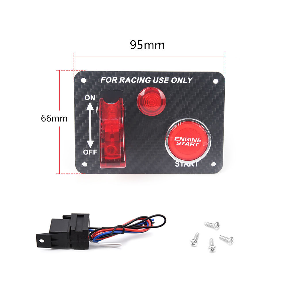 Thumbnail: True Carbon Fiber 12V Racing Car Ignition Switch Panel Engine Start Stop Ignitio