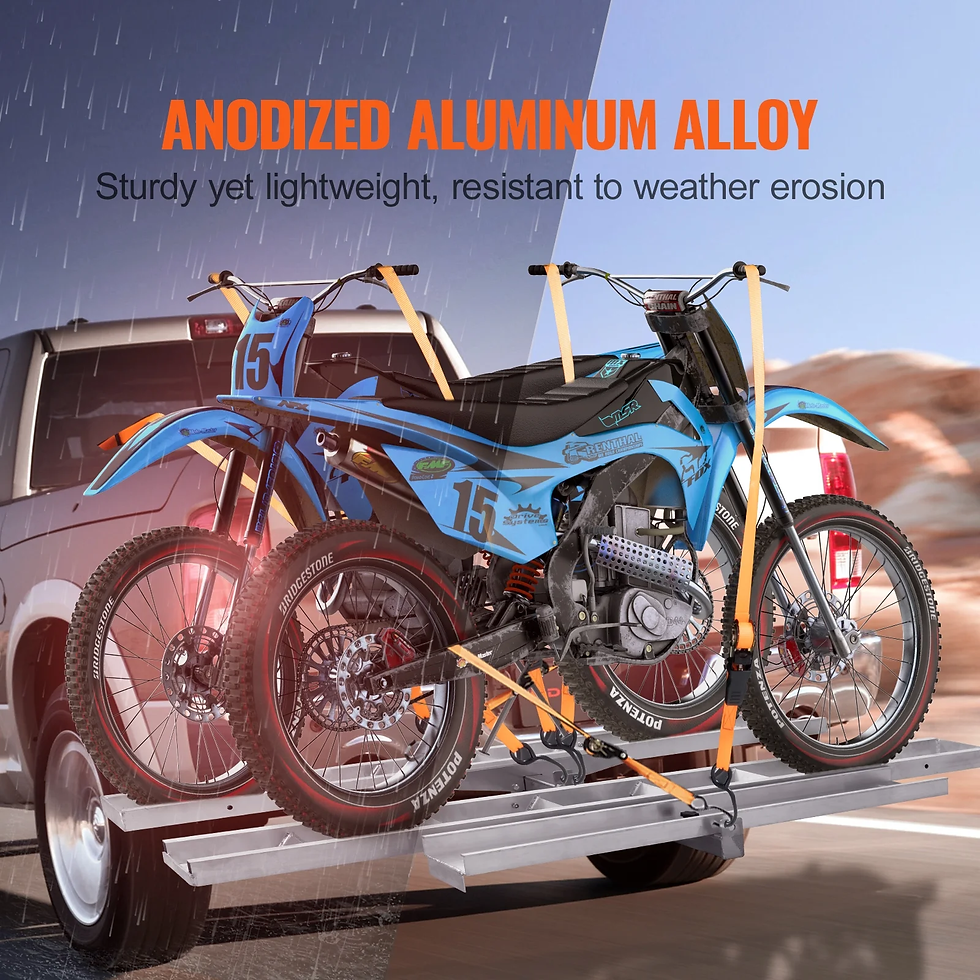 Thumbnail: Motorcycle Carrier Scooter Dirt Bike Hitch Mount 600LBS Rack Ramp Hauler