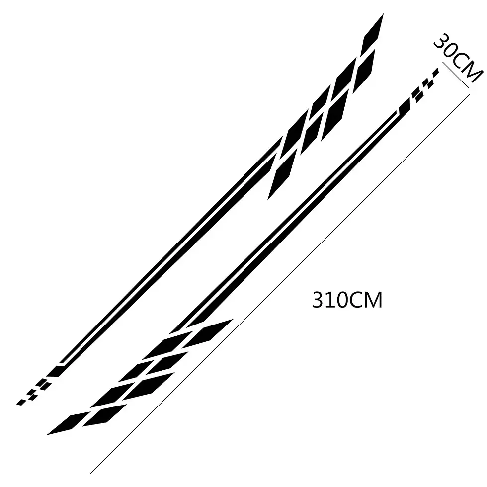 Thumbnail: 2PCS Car Side Waist Stickers For BMW Dacia FIAT Honda Nissan Hyundai Mercedes Se