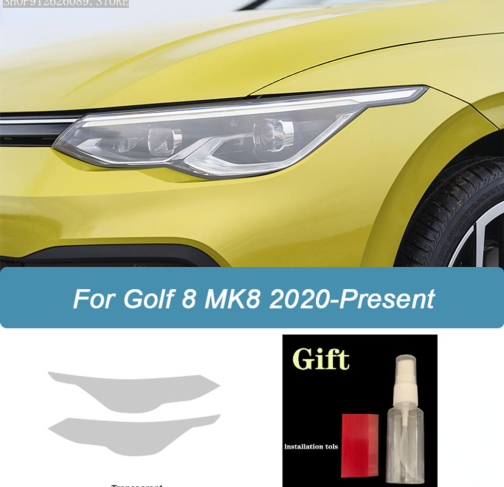 Thumbnail: 2 Pcs Car Headlight Protective Film Smoked Black Tint Wrap Vinyl Transparent TPU