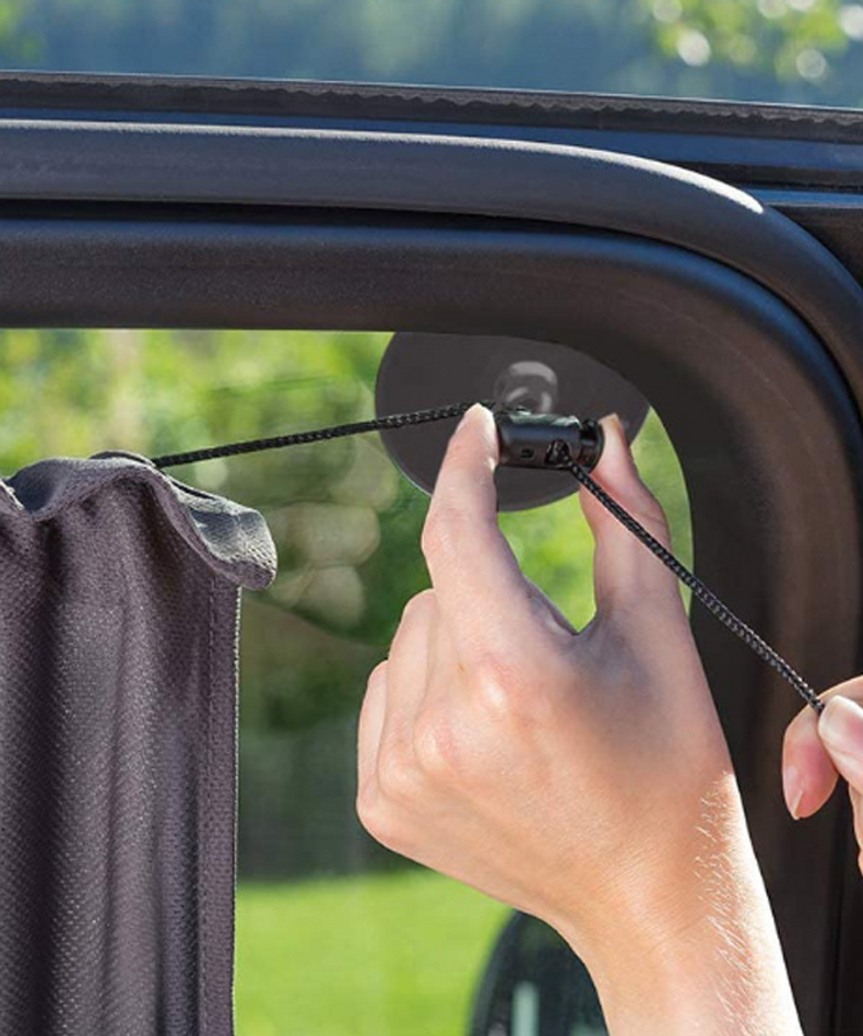 Thumbnail: 2Pc Car Curtain Suction Cup Heat Insulation Sunshade Side Window Privacy Sunscre