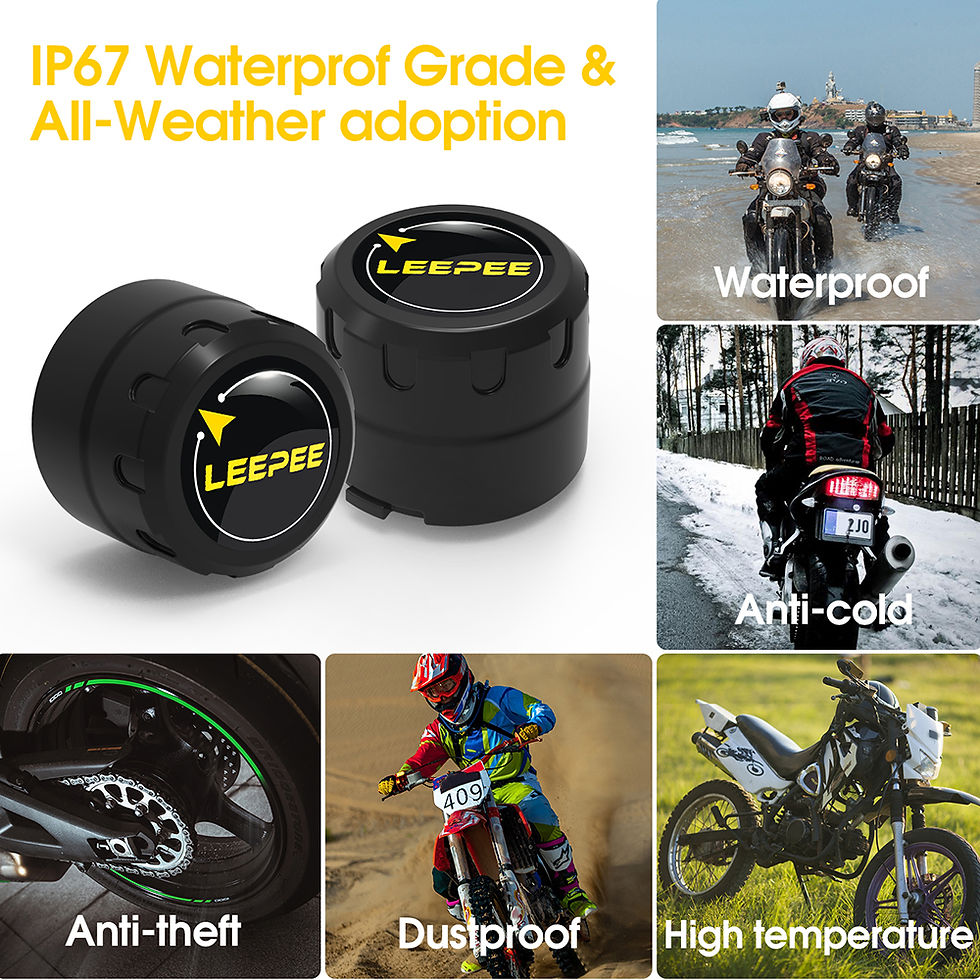 Thumbnail: Motorcycle TPMS 2 Sensors Bluetooth 4.0 5.0 Tire Pressure Monitoring System Pit