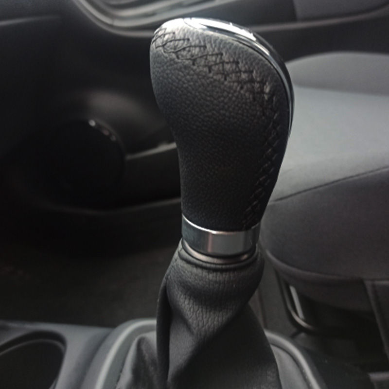 Thumbnail: 5 Speed Leather Red Stitch Gear Shift Knob Universal Car Gear Stick Shift Knob L