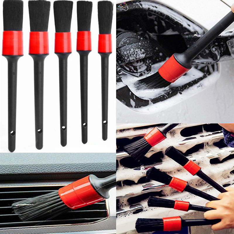 Thumbnail: 1/5pcs Car Cleaning Brush Kit Automotive Detail Brushes For Car Interior Detaili