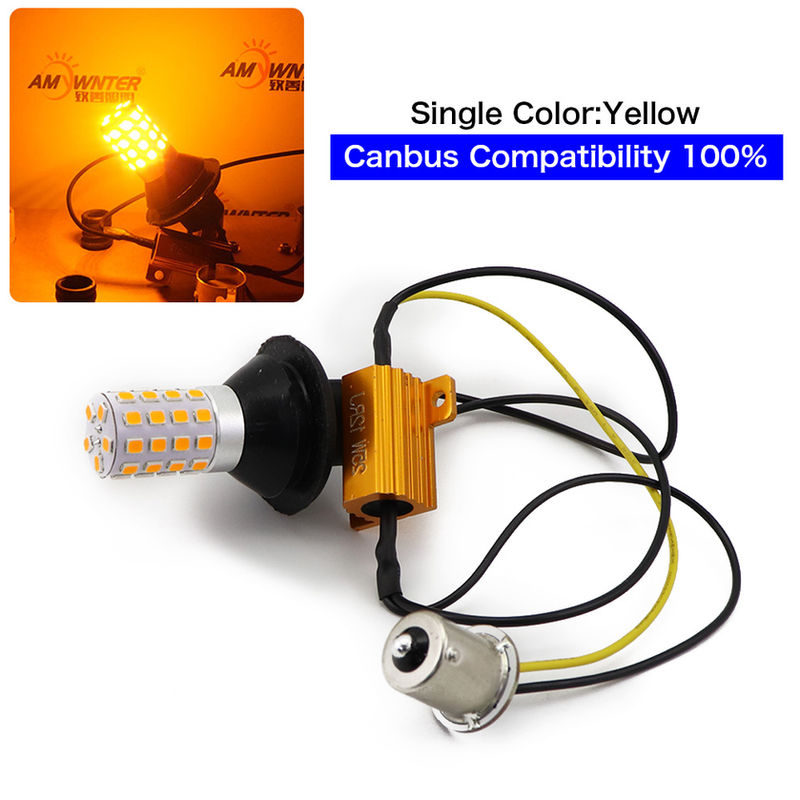 Thumbnail: Dual Color 7440 Canbus Smd 54leds T20 W21w Wy21w Daytime Running Light Turn Sign