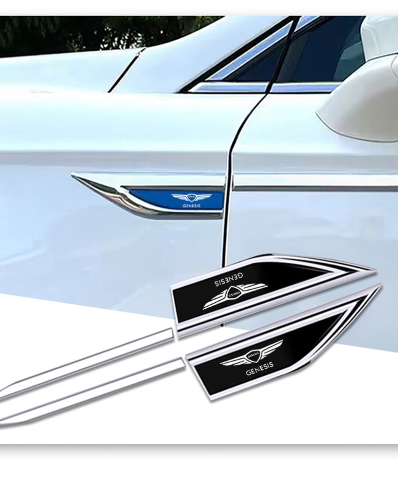 Thumbnail: Car Door Waist Line Metal Stickers For Genesis Car Side Wing Fender Decals Body