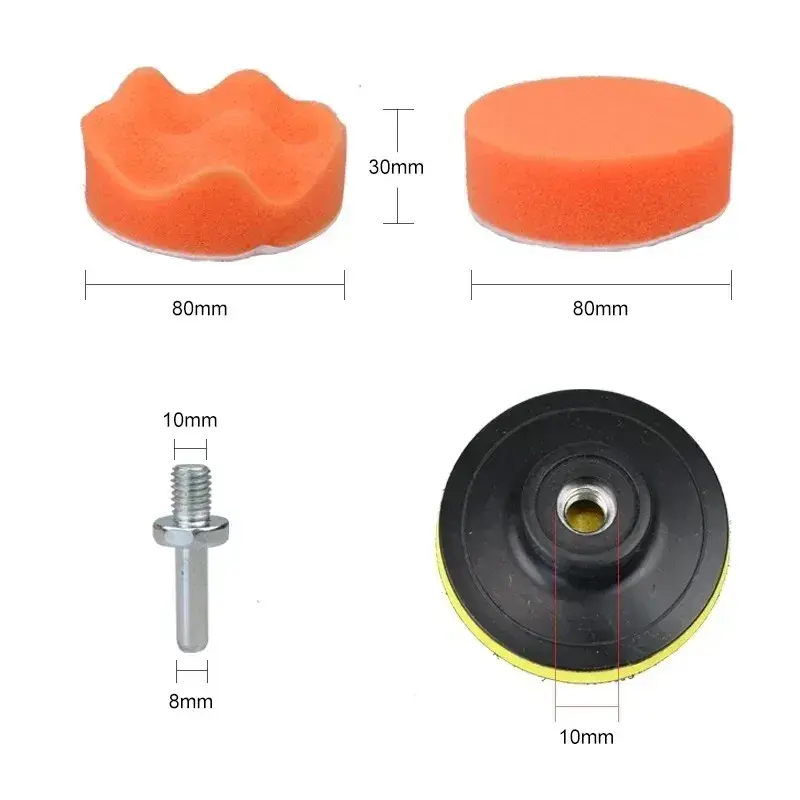 Thumbnail: 7/11pcsPolishing Sponge Plate Set Imitation Plush Waxing Grinding Cleaning Spong