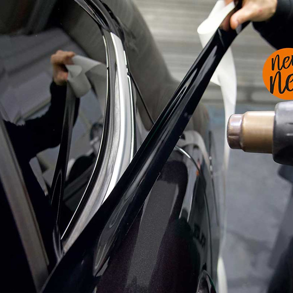 Thumbnail: Glossy Black Vinyl Wrap Strip Tape Car Wrap Foil For Window Trim Door Protection