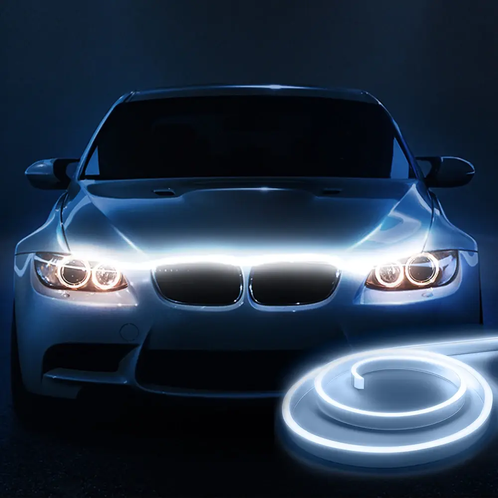 LED Car Hood Light Strip Dynamic Scan Startup Effect Daytime Running Lighting Un
