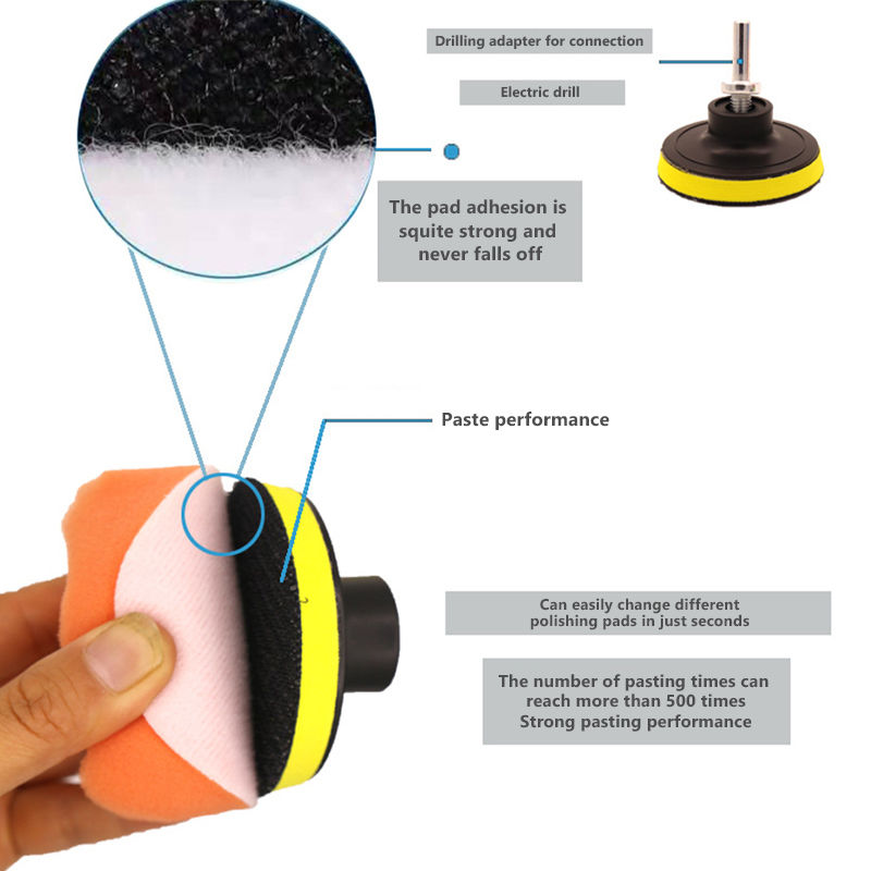 Thumbnail: SEAMETAL 6pcs/set Car Polishing Sponge Pads Kit Foam Pad Buffer Kit Polishing Ma
