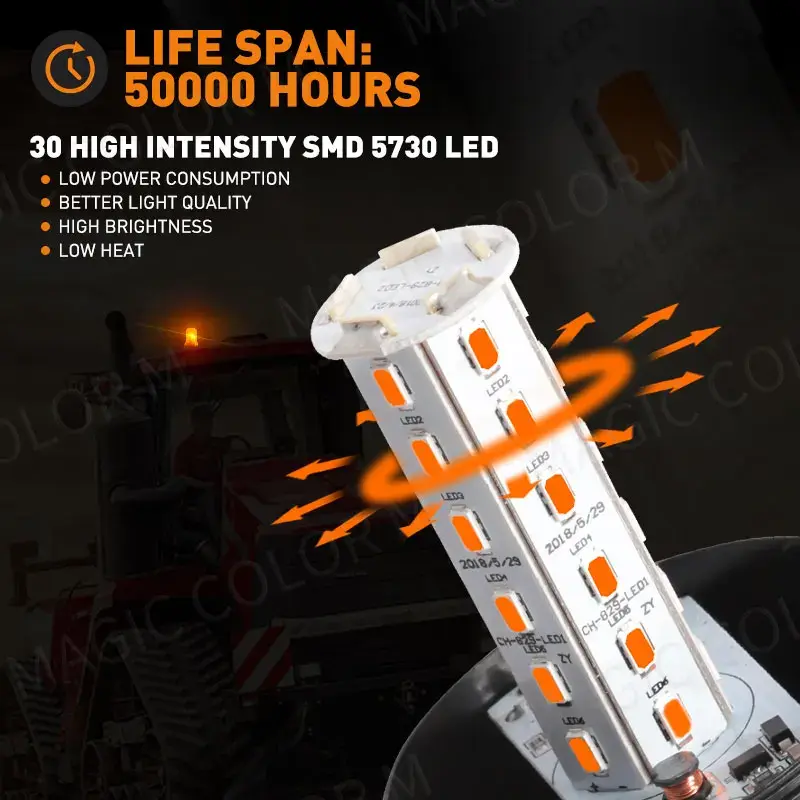 Thumbnail: LED Strobe Light Emergency For Car Truck Bus Red Blue Amber White Green Flasher