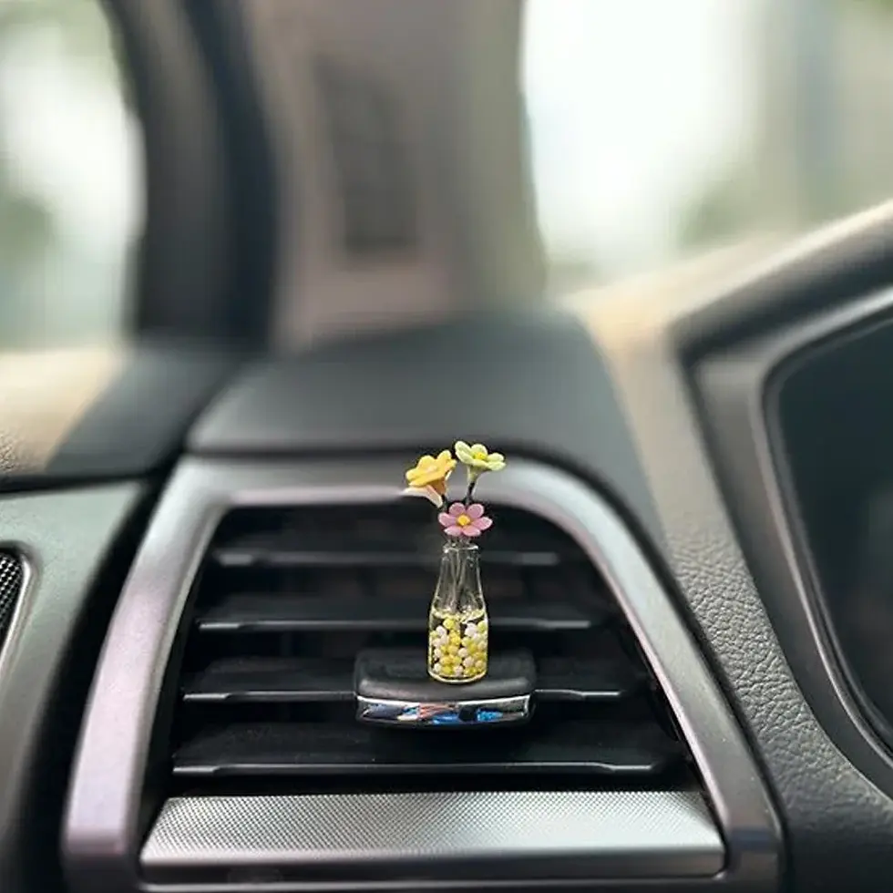 Thumbnail: Car Interior Center Console Decoration Mini Rabbit Miniature Vase Auto Ornaments