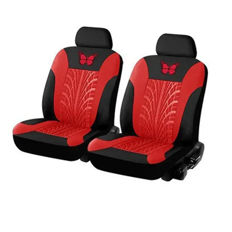 Thumbnail: Car Seat Cover Full Set, Universal Butterfly Pattern Embroidery Auto Seat Cover