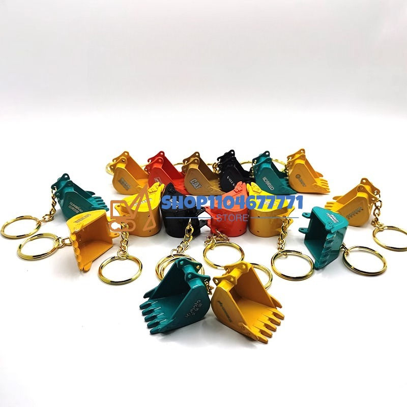 Thumbnail: With Bucket Key Chain for Kobelco Yanmar Doosan Komatsu Kubota Hitachi Sany XCMG