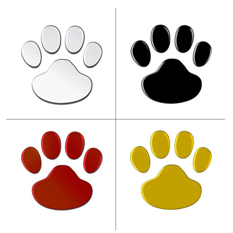 Thumbnail: 4Sheet Car Stickers Creative Decals Paw 3D Animal Dog Cat Foot Prints Decal Car