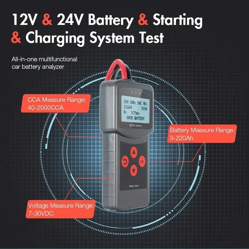 Thumbnail: Lancol Micro200Pro 12v Battery Capacity Tester Car Battery Tester For Garage wor