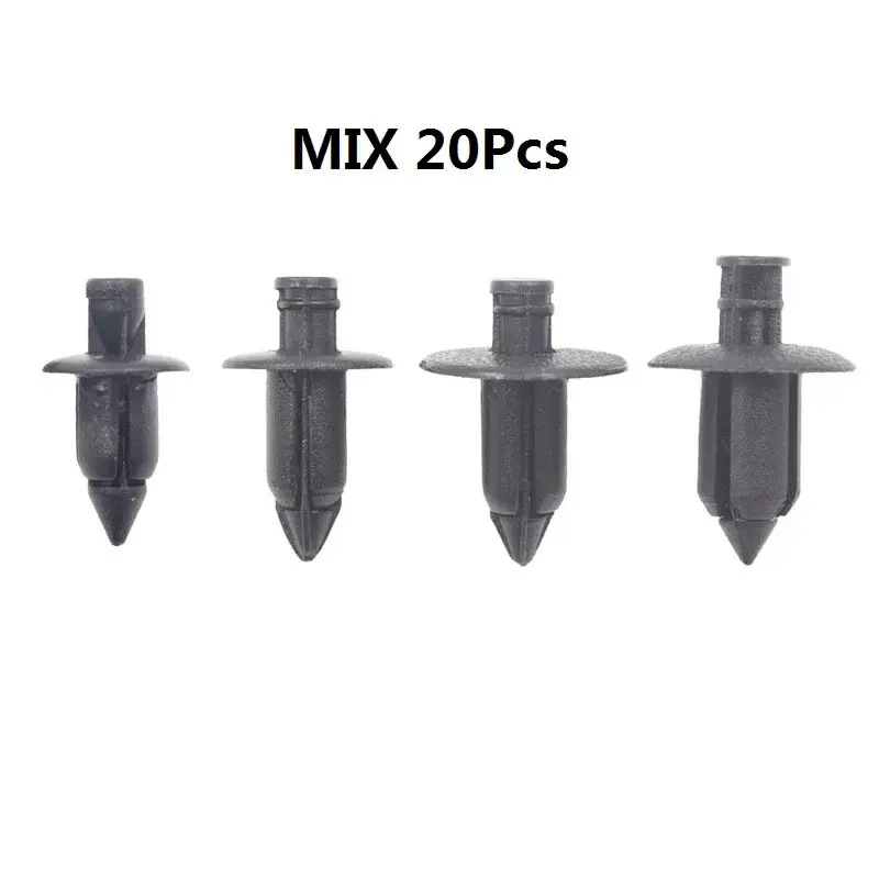 Thumbnail: 20pcs Car Plastic Fairing Rivet Setting Panel Fastener Clips 6mm 7mm 8mm Push Pi