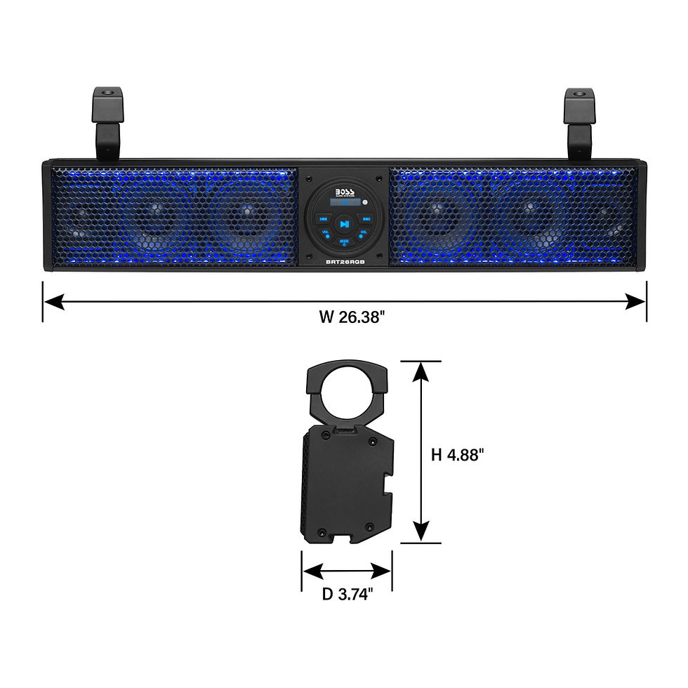 Thumbnail: BOSS Audio Systems BRT26RGB ATV UTV Sound Bar System - 26 Inches Wide, IPX5..