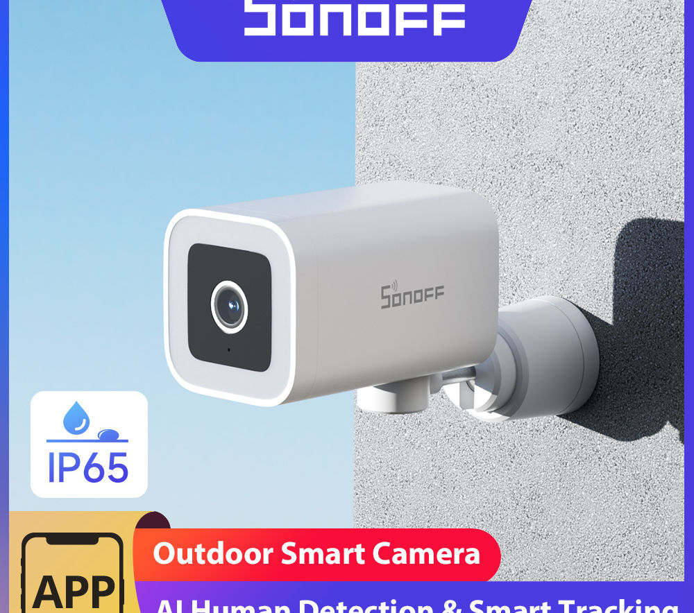 SONOFF CAM-B1P 2K HD Outdoor Smart Security Camera AI Human Detection IP65 Weath