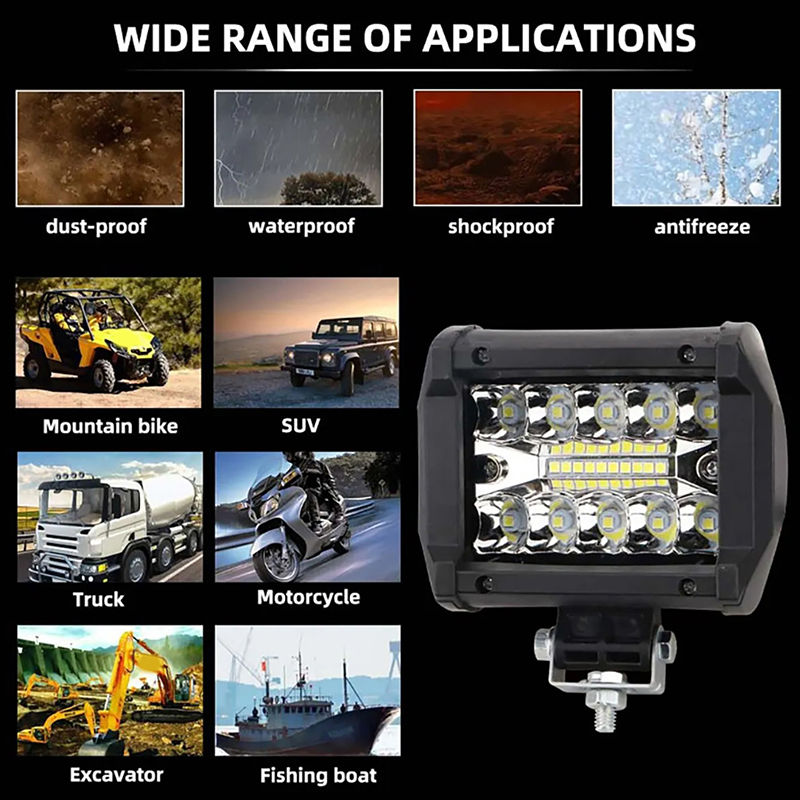 Thumbnail: 12V LED Driving Light with Spot Flood Combo, Ideal for 4x4, SUVs, Boats, ATV - 6