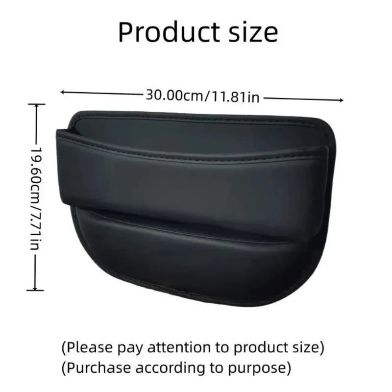 Thumbnail: 1pc Universal Car Seat Gap Organizer PU Auto Console Side Pocket Seat Crevice St