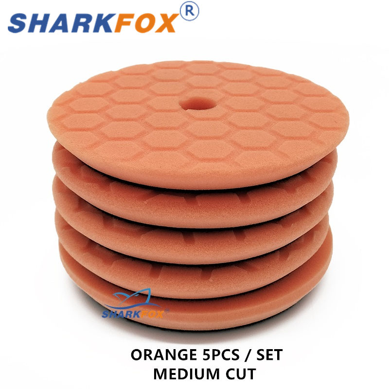 Thumbnail: Sharkfox 5 pieces/set 5 Inch(125mm) Car Buffing Polishing Pads Beveled Hex-Logic