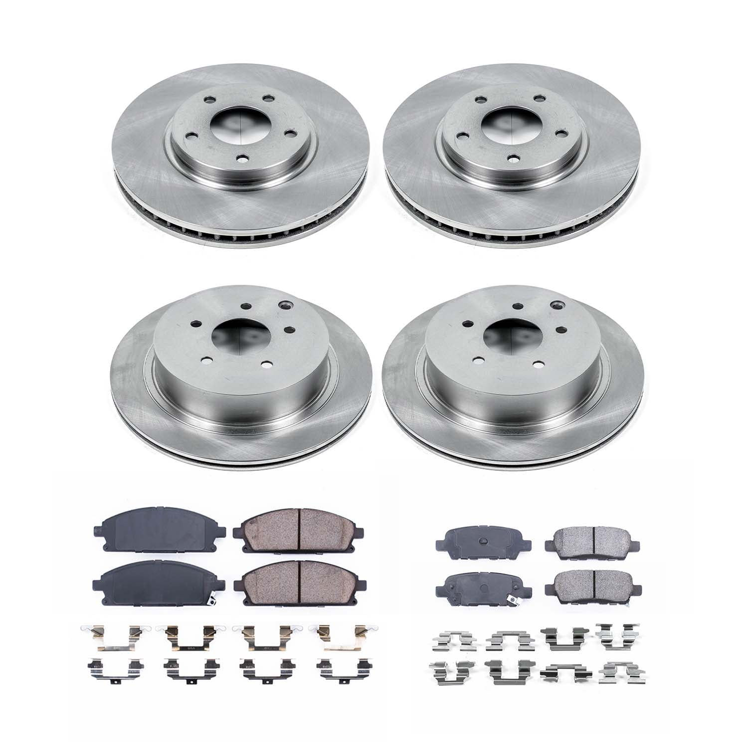 Ultimate Brakes Front and Rear Ceramic Brake Pad and Rotor Kit with Hardwar..