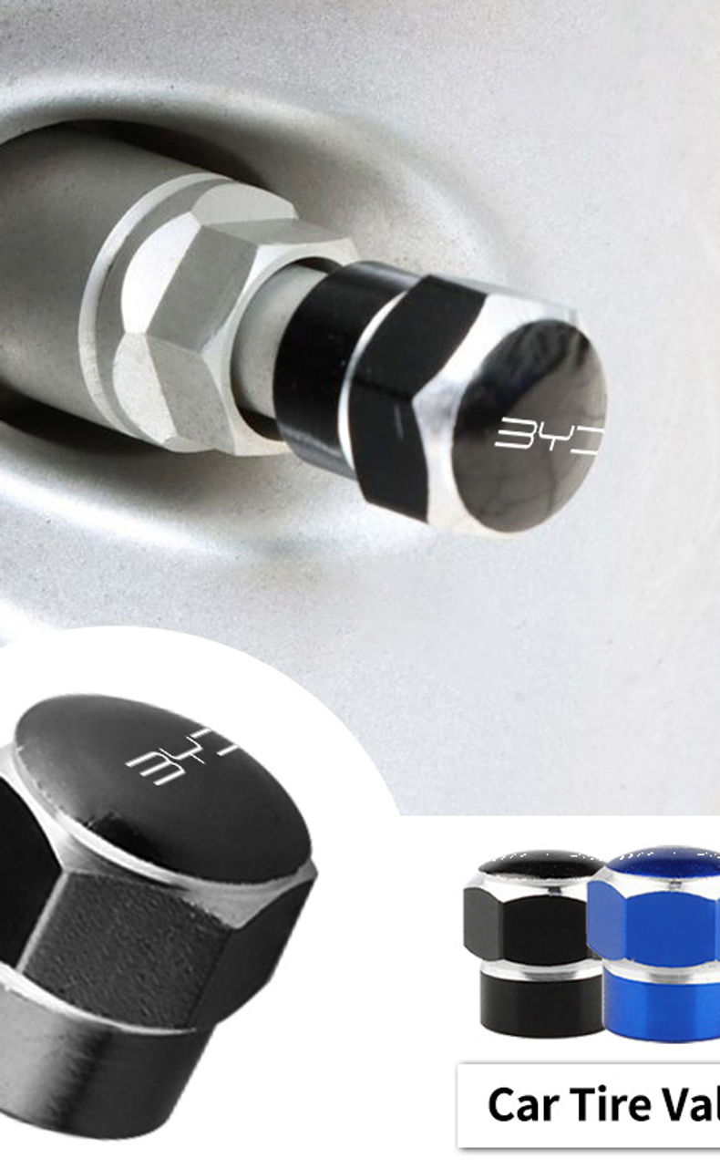 Thumbnail: New 5Pcs 3D Metal Tire Valve Caps Car Tyre Air Stem Covers For BYD Seal Dolphin