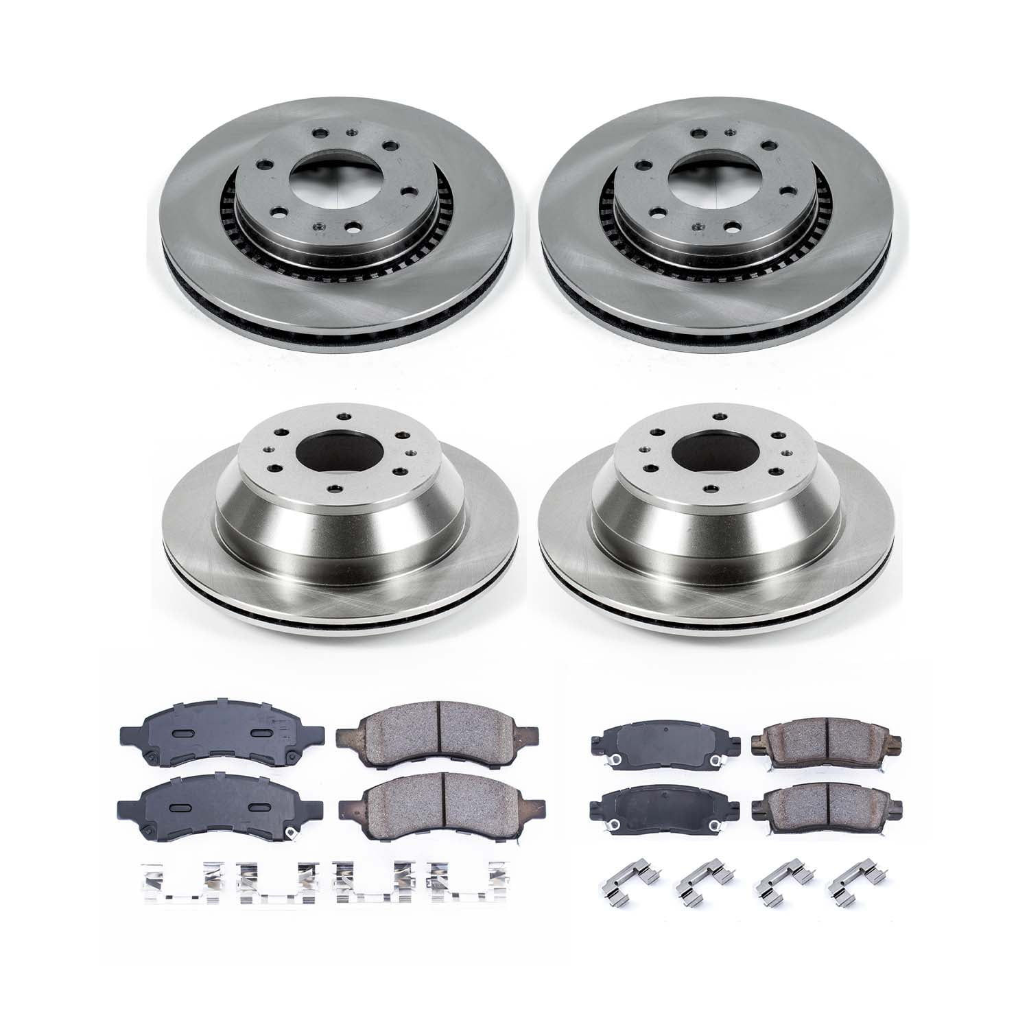 Ultimate Brakes Front and Rear Semi-Metallic Brake Pad and Rotor Kit with H..