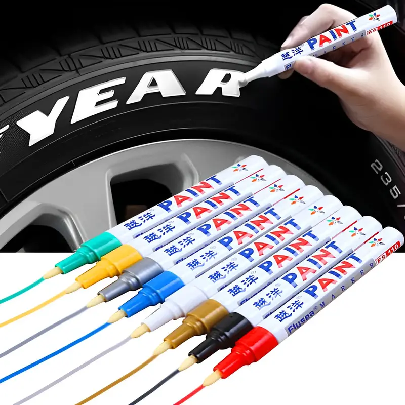 Thumbnail: Car Paint Scratches Repair Brush Pen Waterproof Water Paint Marker Pen Car Tire