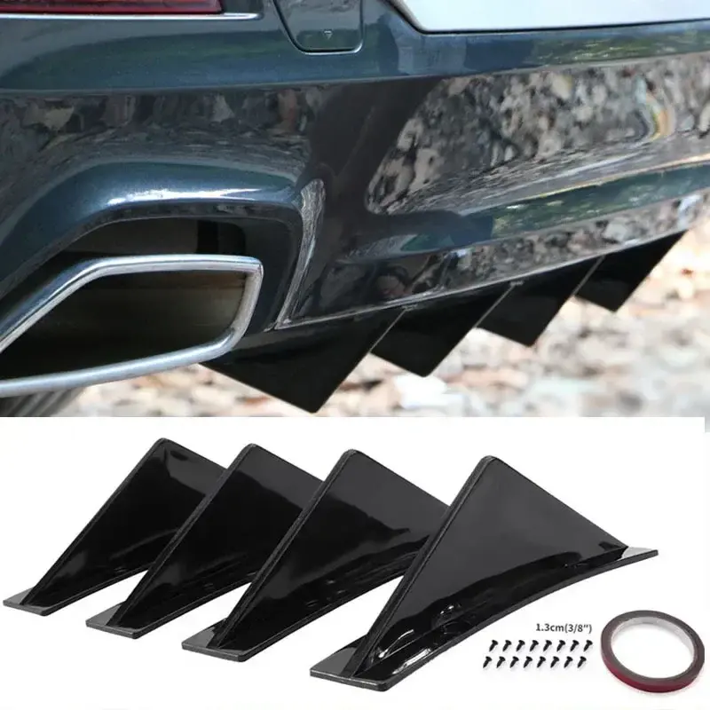 New Product 4pcs Car Rear Bumper Lip Diffuser Splitter Spoiler Scratch Protector