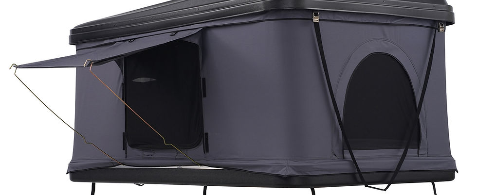 Thumbnail: SucceBuy Rooftop Tent Hard Shell Roof Top with Telescopic Ladder Thick Mattress