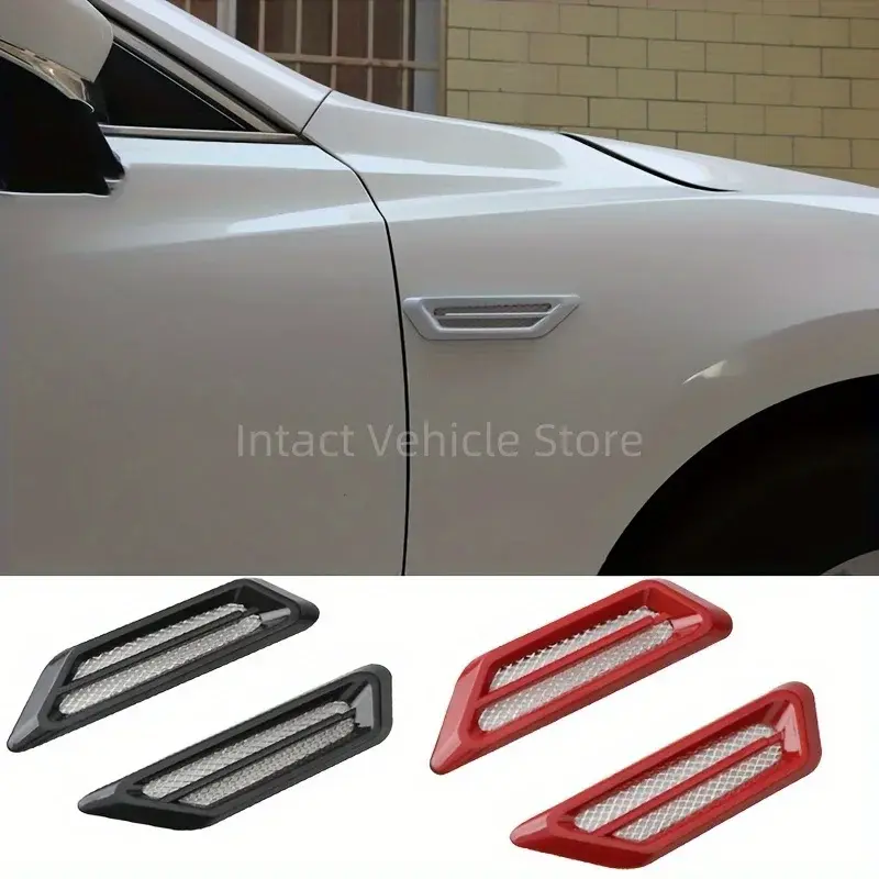 3D Fake Air Vent Gills Design Car Stickers DIY Creative Hood Bonnet Door Decorat
