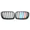 Thumbnail: A Pair Gloss Black M Color Double Slat Kidney Grille Front Bumper Grill For BMW