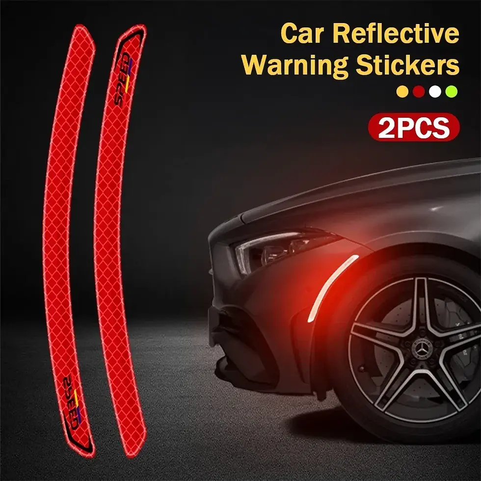 Thumbnail: 2X Reflective Car Wheel Arches Safety Warning Sticker Mark Car Stickers Tape Ref