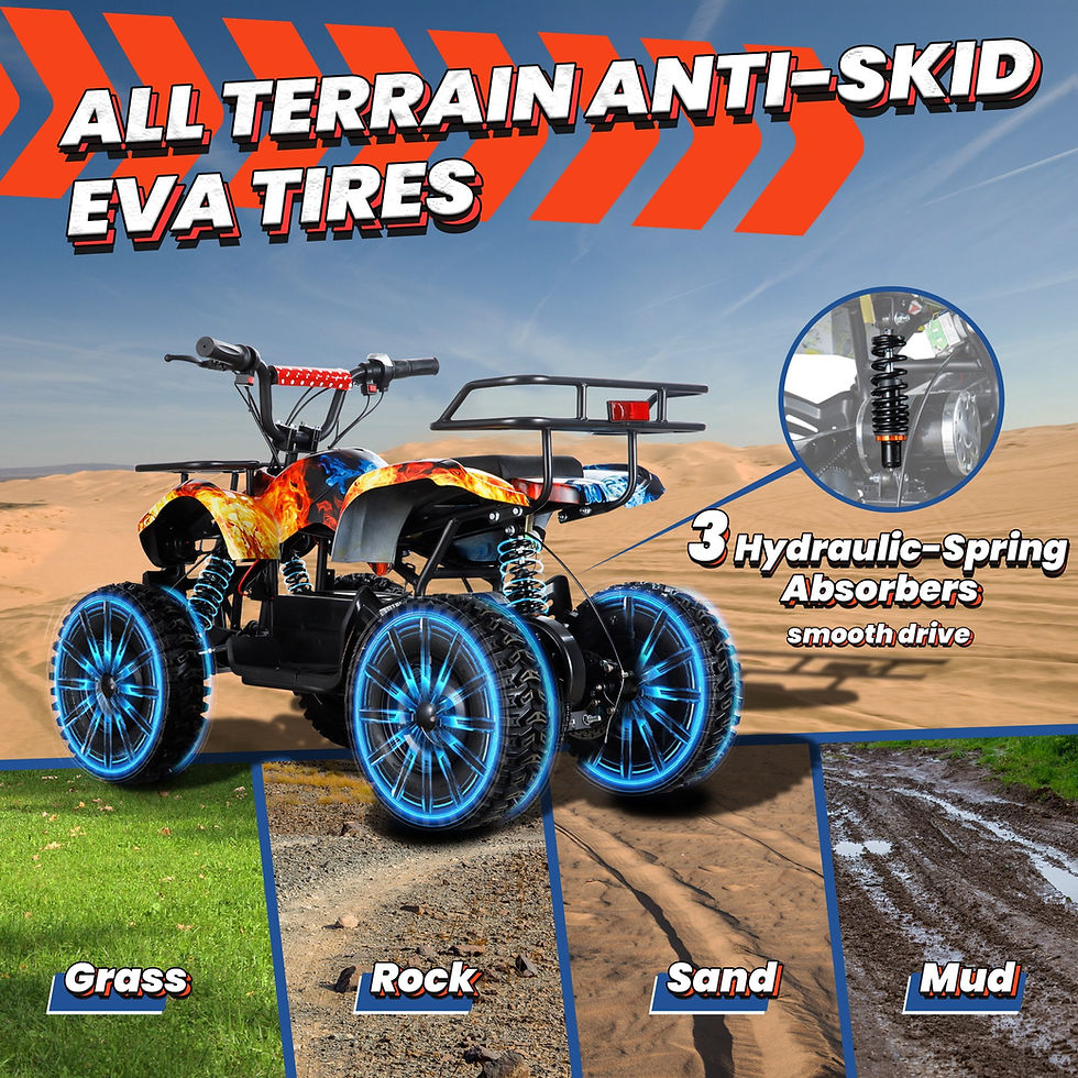 Thumbnail: 500W Dirt Quad - 36V Powered Ride-on, Electric 4-Wheeler for Kids Teenager,..