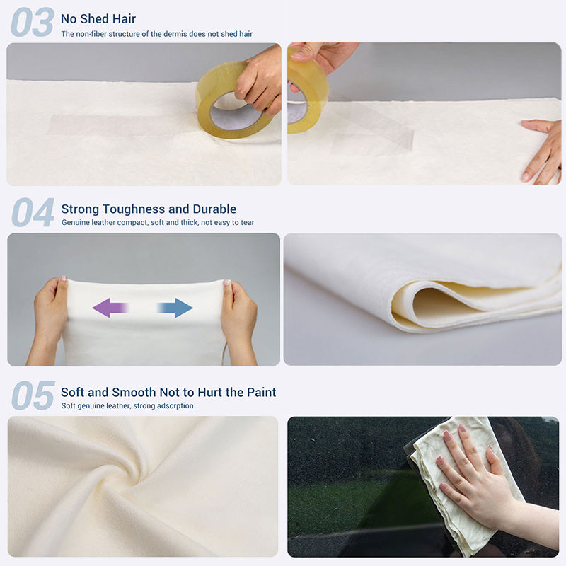 Thumbnail: Natural Chamois Car Care Cleaning Cloth Genuine Sheepskin Wash Rag Suede Ultra A