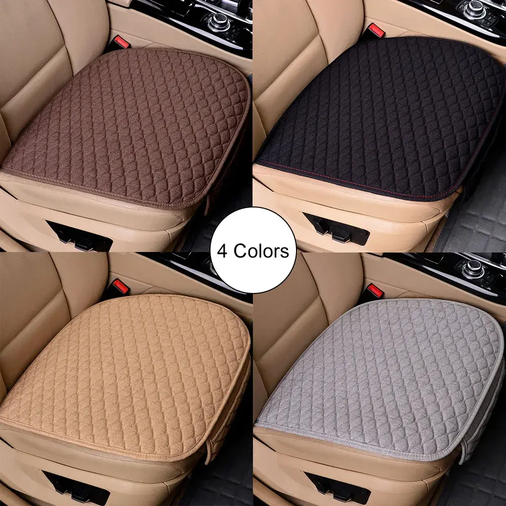 Car Seat Cover Flax Four Seasons Front Rear Cushion Breathable Protector Mat Pad