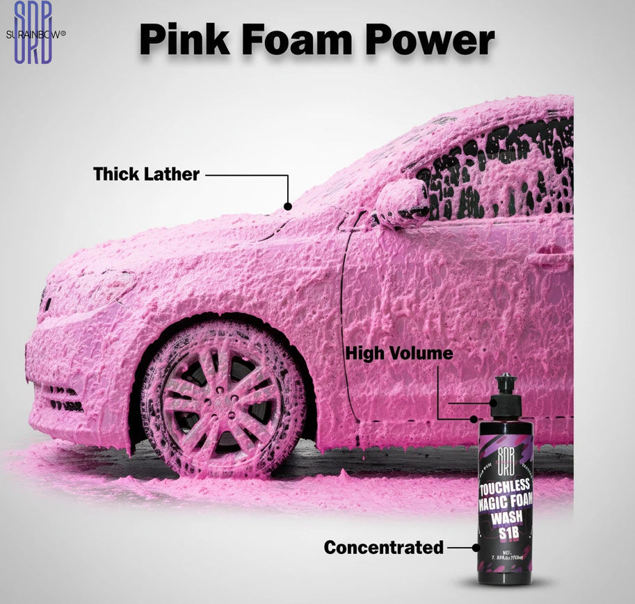 SURAINBOW Pink Foaming Extreme Bodywash & Super Suds Foaming Car Wash Soap, Car