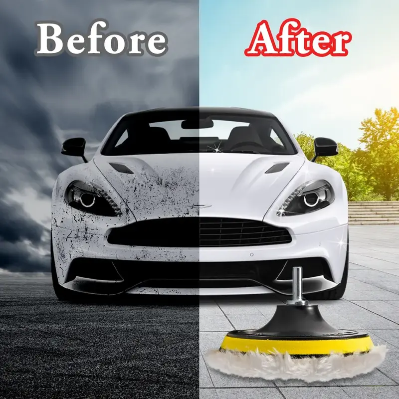 Thumbnail: 5Pcs 3 Inch Polishing Kit Car Polishing Pad Car Waxing Sponge Disk Wool Wheel Au